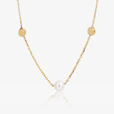 Pearl and ball necklace.