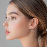 Silver Hoop with Balls