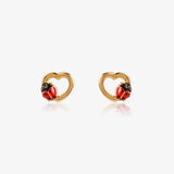 Pendientes Mariquita corazón