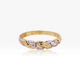 Anillo Diagonales Bicolor