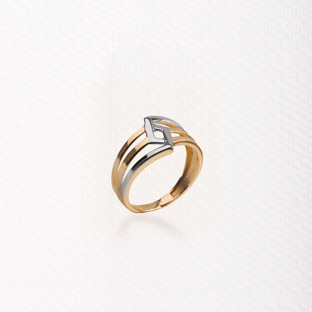Anillo rombo bicolor