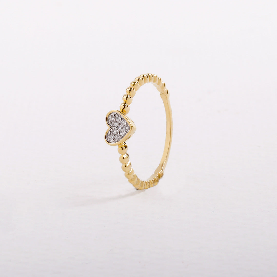 Anillo Corazón Diamantes Creados