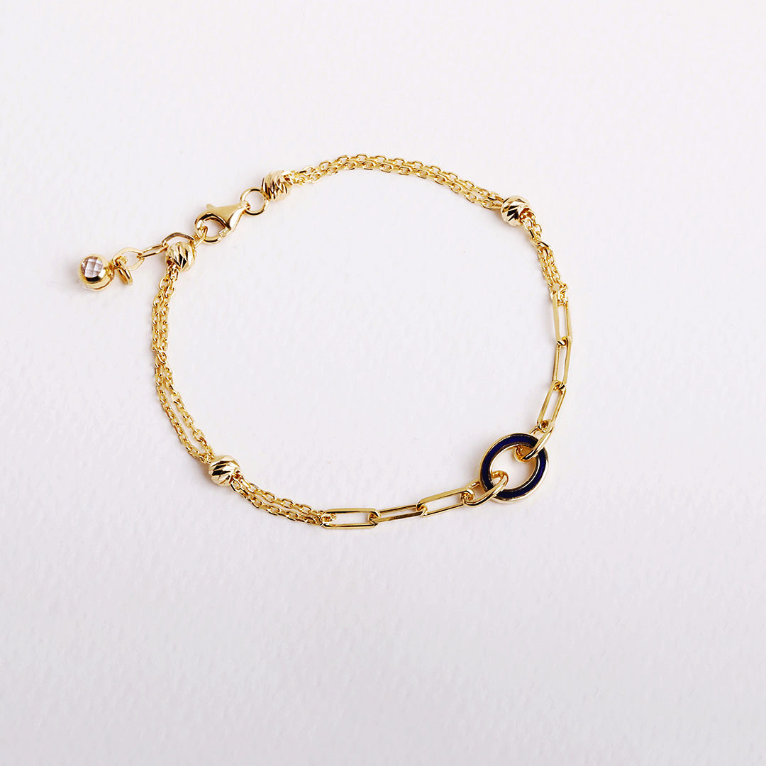 Oval Blue Enamel Bracelet