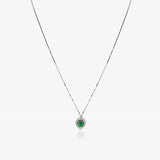 Gold Choker with Green Stones and Heart 45 cm