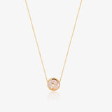Gold Choker with Virgin Mother of Pearl Stones 12 mm 45 cm