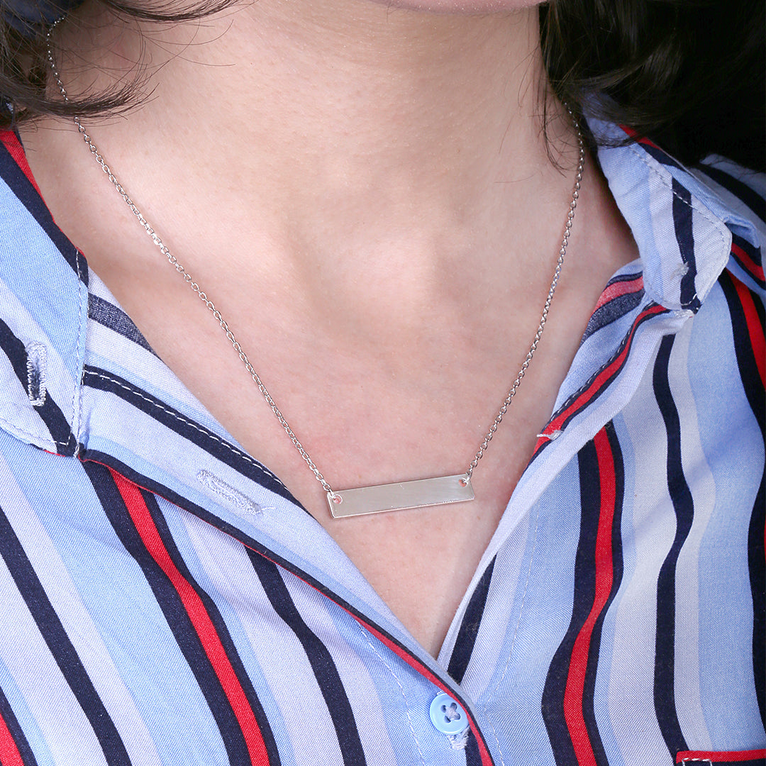 Collar placa rectangular