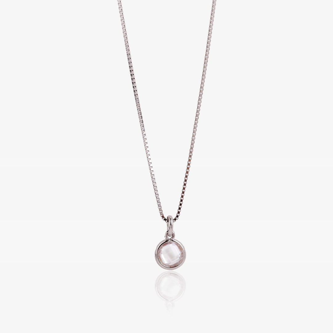 White stone necklace.