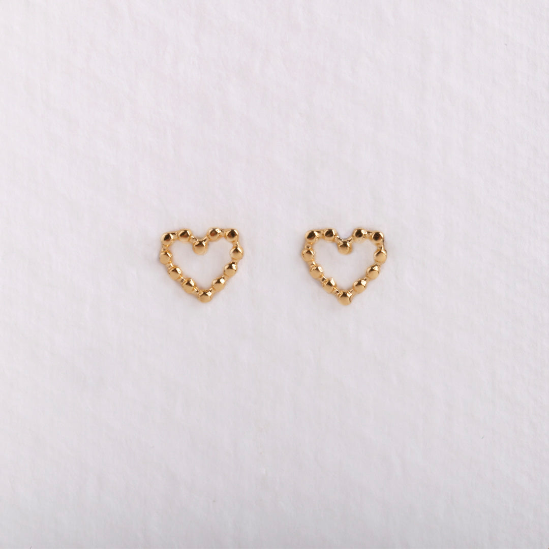 Pendientes corazon bolitas