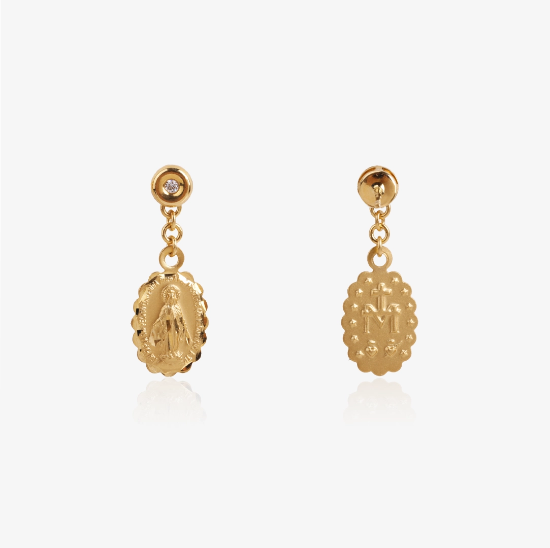 Pendientes V.Milagrosa con diamante