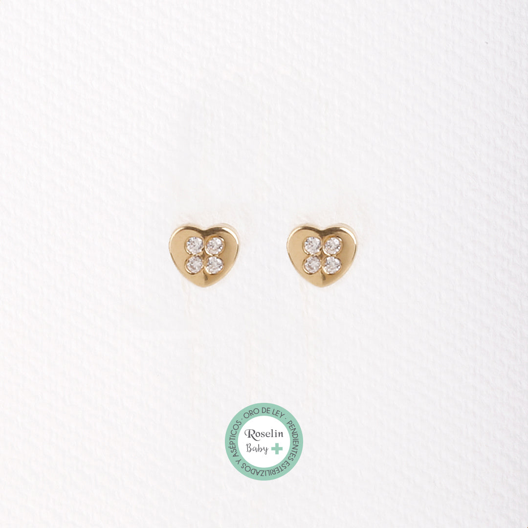 Pendientes Baby+ corazon circonitas