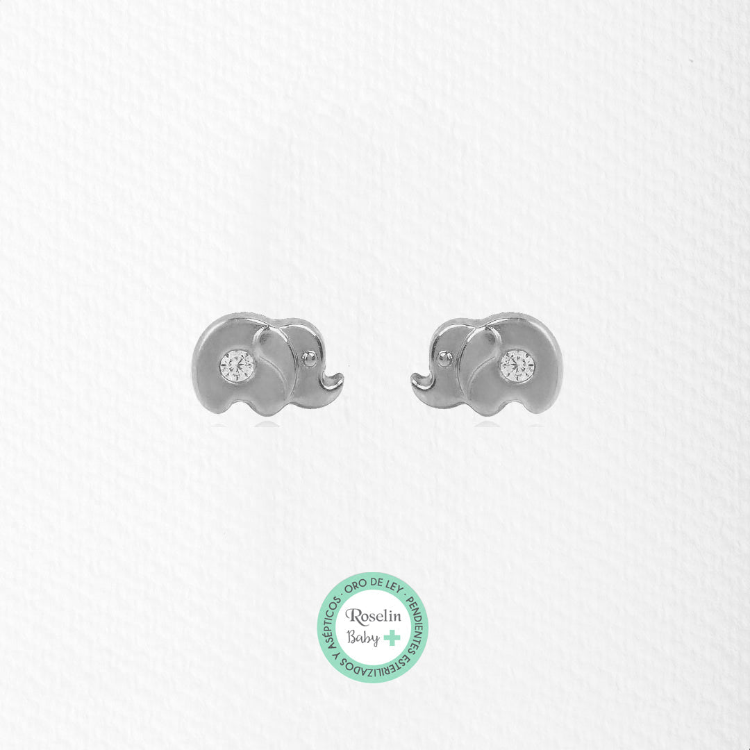 Pendientes Baby+ Elefante y circonitas