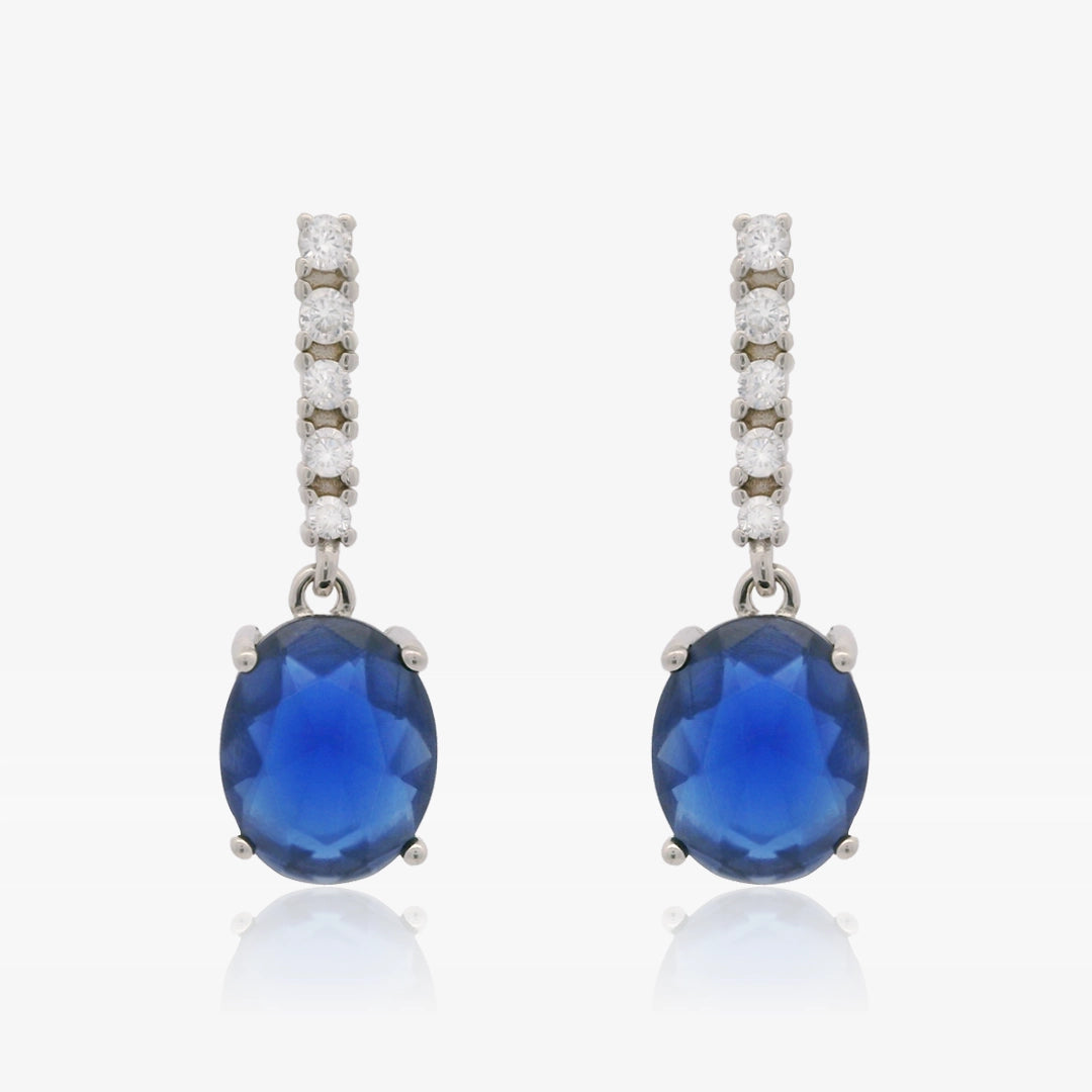 Pendientes Piedras Oval Azul